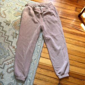 Abercrombie & Fitch Essential Sunday Sweatpants size M garment dyed beige/mauve